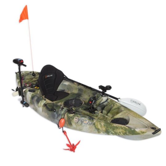 Assassin gt fishing kayak equipped with accessories