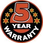 5 year warranty logo