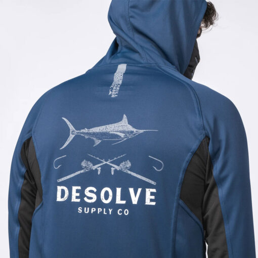 Desolve fish face hoodie dark blue